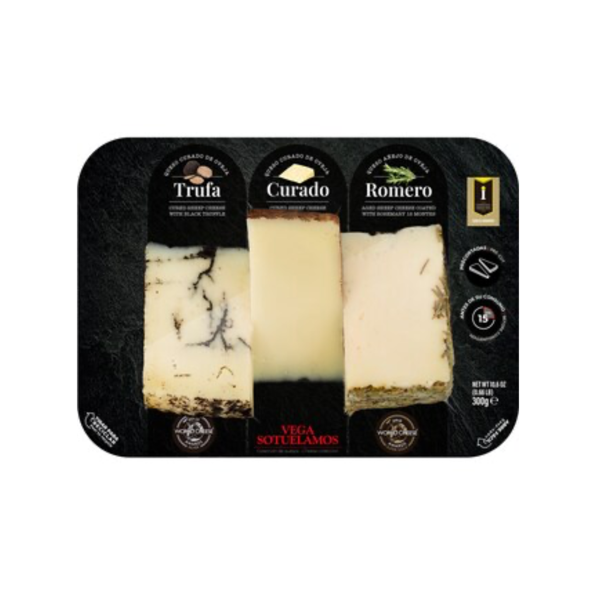 Pack de Quesos de Oveja Vega Sotuelamos 300 g | Trufa, Curado y Romero