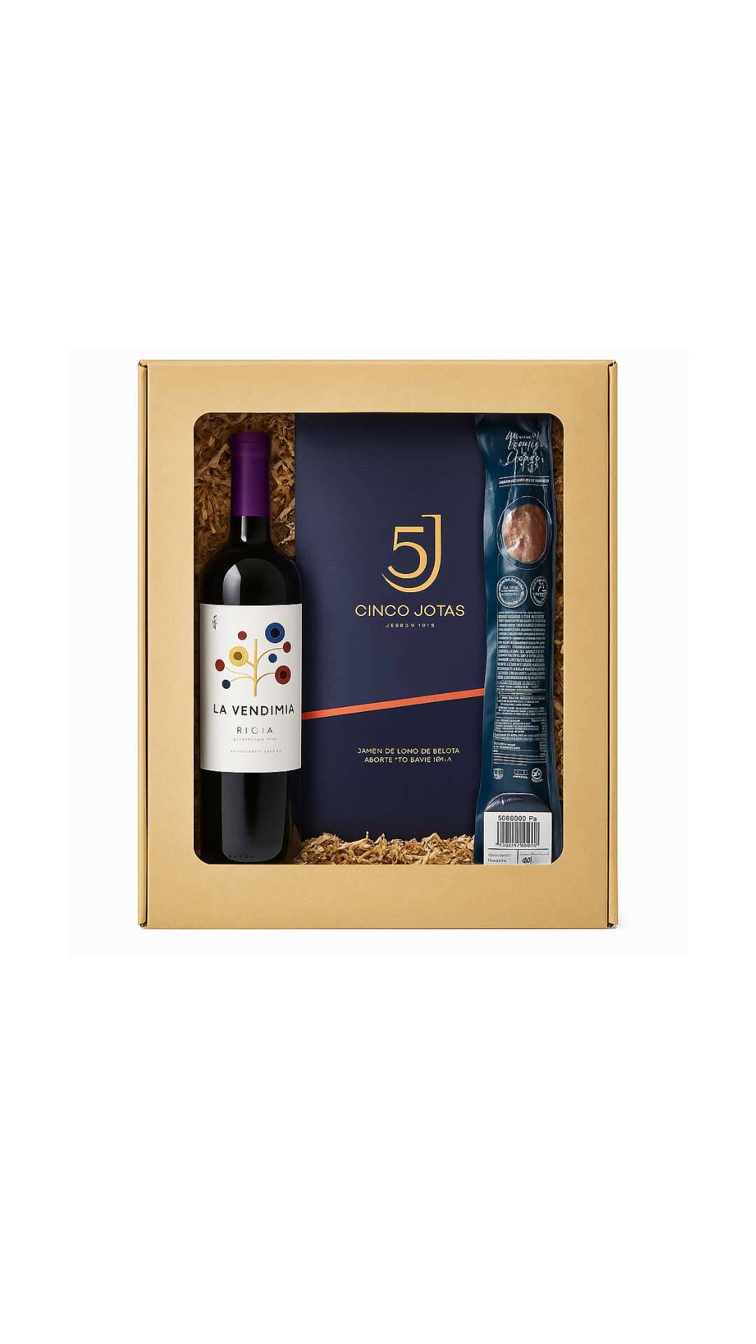 Caja Selección Gourmet Rioja + Ibéricos 5 Jotas