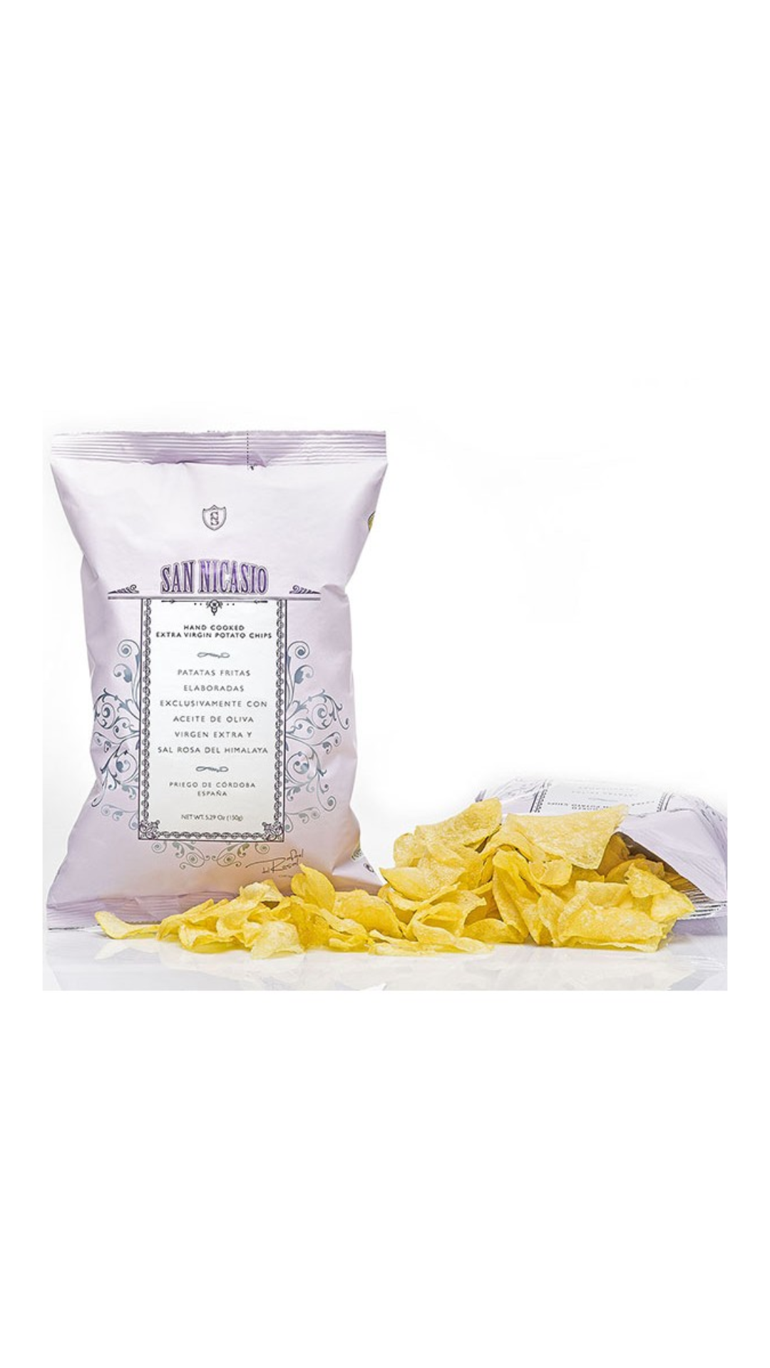 Lote Patatas Fritas San Nicasio 14 X 150 G con Aceite de Oliva Virgen Extra y Sal Rosa del Himalaya