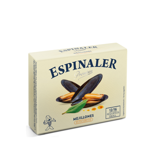 Mejillones en escabeche premium Espinaler 12/16