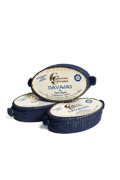 CAMBADOS NAVAJAS AL NATURAL 4/6 PIEZAS PACK DE 3 LATAS