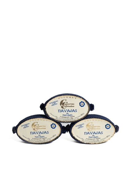 CAMBADOS NAVAJAS AL NATURAL 4/6 PIEZAS PACK DE 3 LATAS