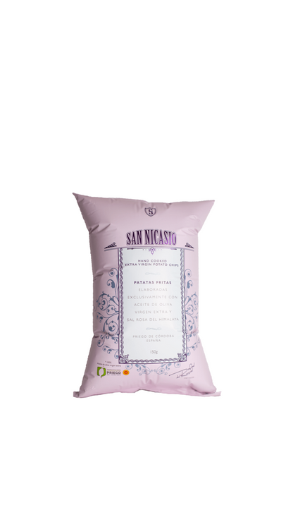 Patatas Fritas San Nicasio 150 g con Aceite de oliva Virgen Extra y Sal Rosa del Himalaya