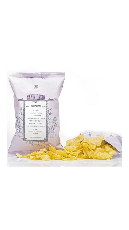 Lote Patatas Fritas San Nicasio 14 X 150 G con Aceite de Oliva Virgen Extra y Sal Rosa del Himalaya